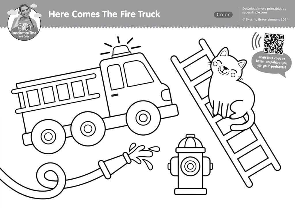 fire engine printable coloring pages