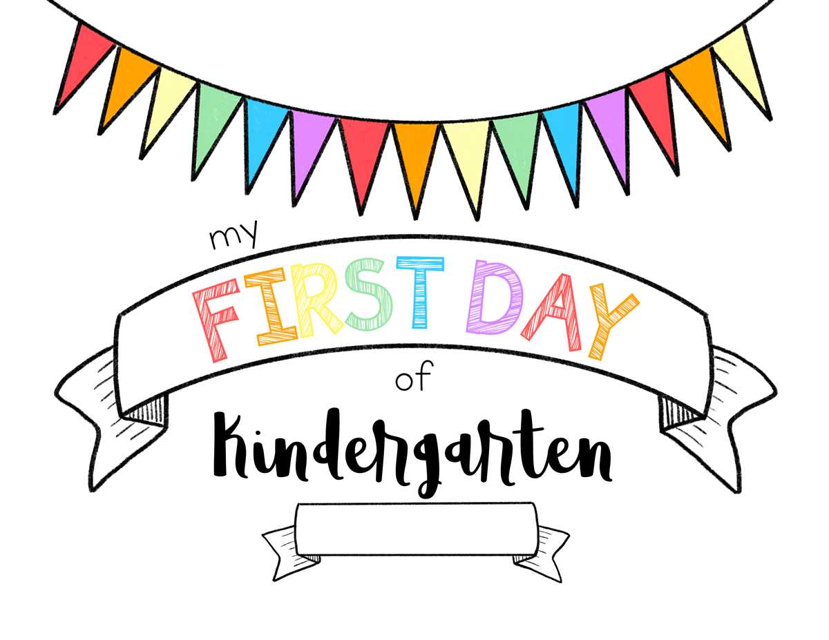 first day kindergarten printable sign