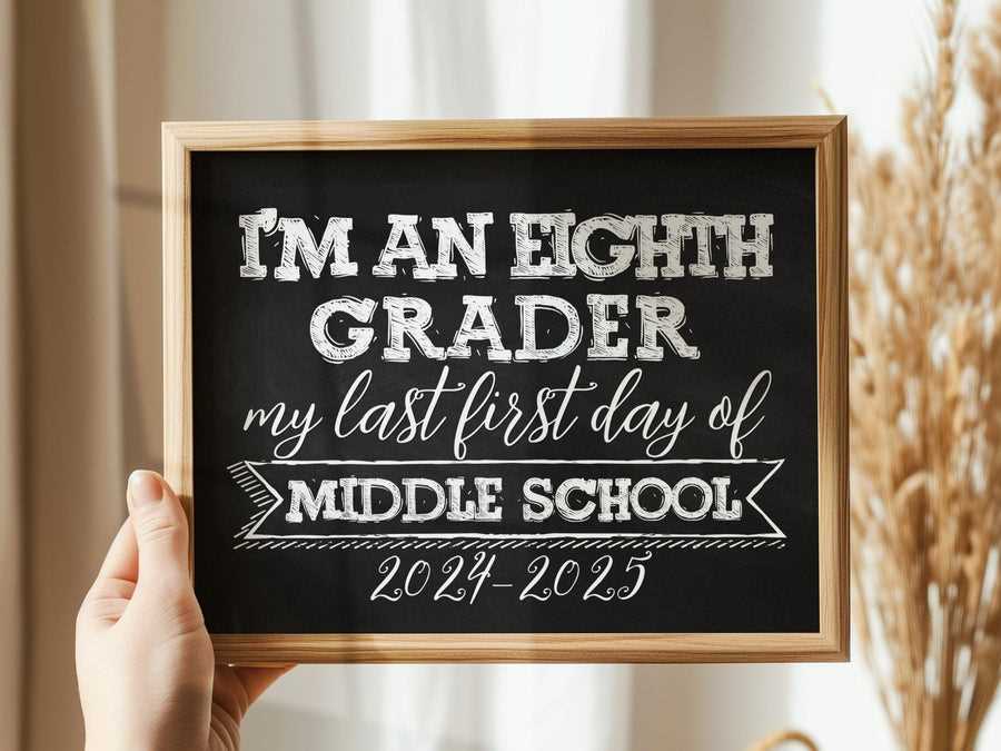 first day of 8th grade printable