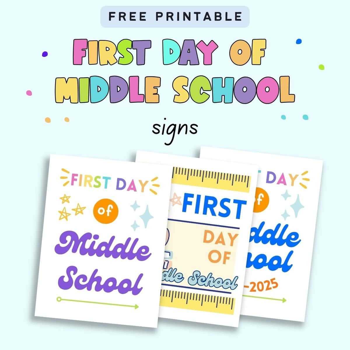 first day of school sign free printable