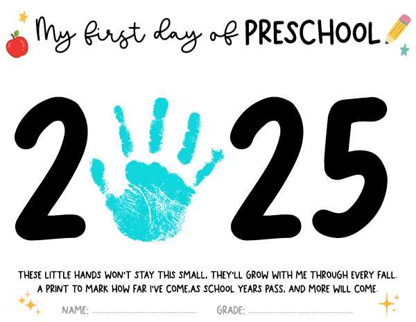 first day preschool printable