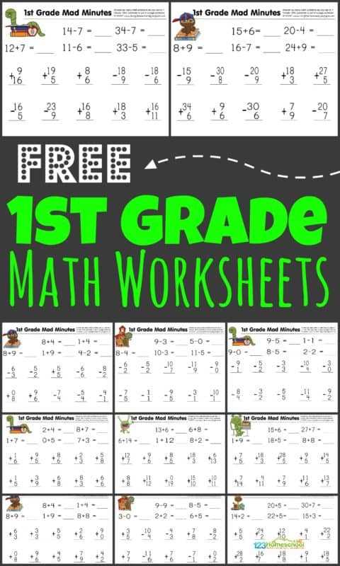 first grade math printables