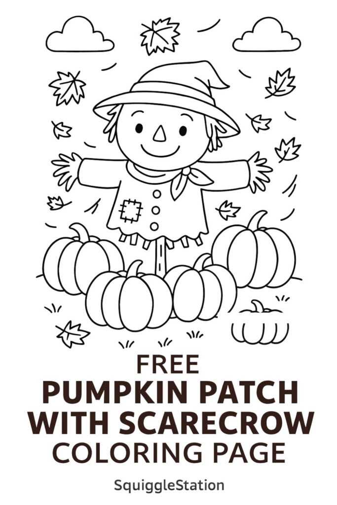 free printable scarecrow coloring page