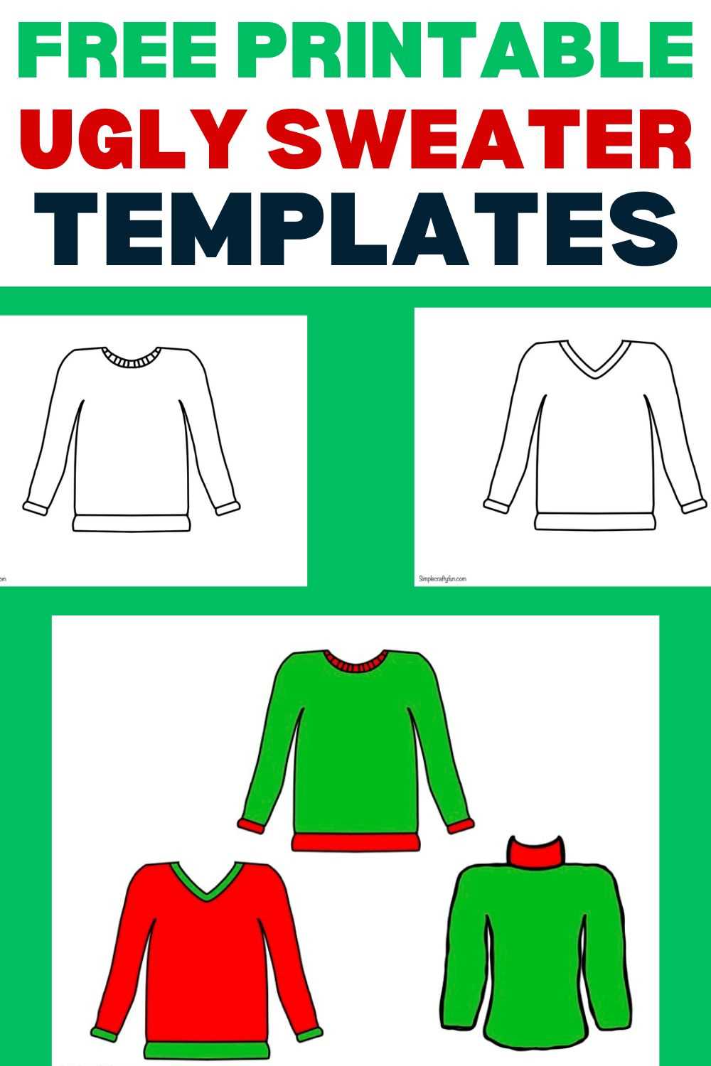 printable christmas sweater template