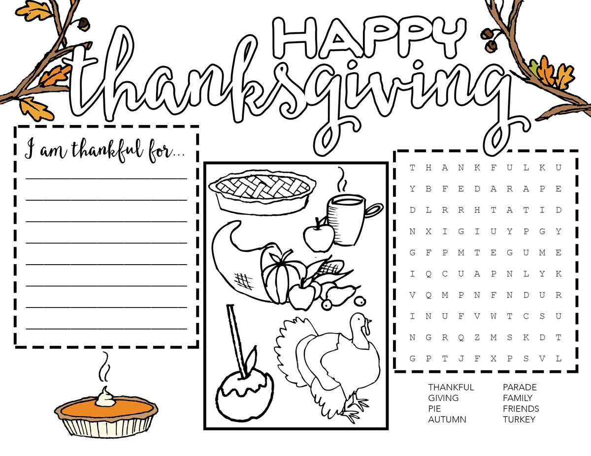 free printable placemats