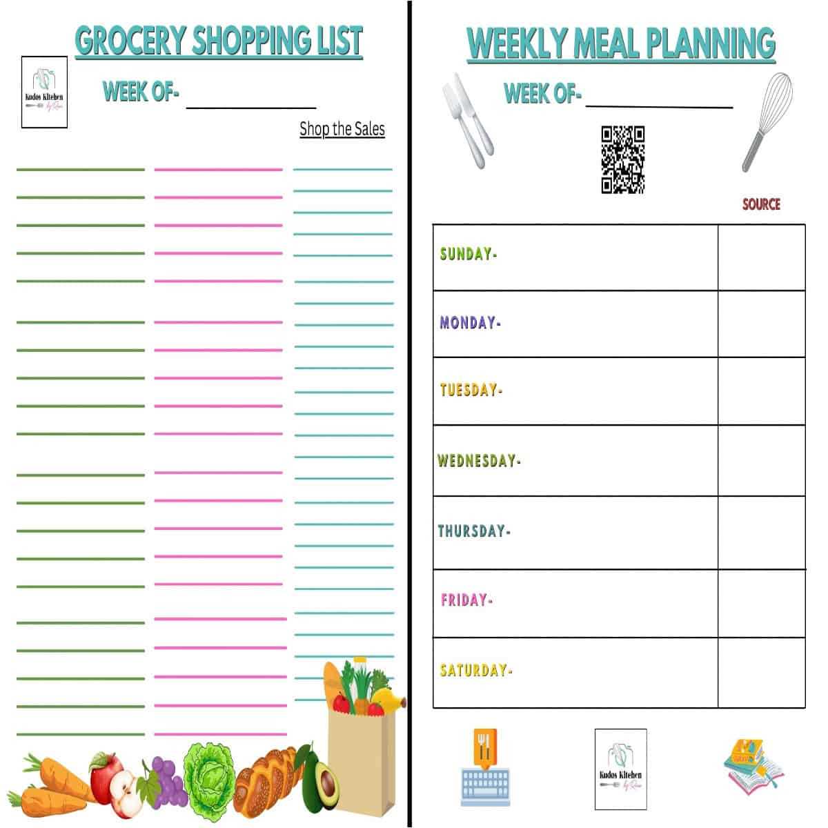printable meal planning template