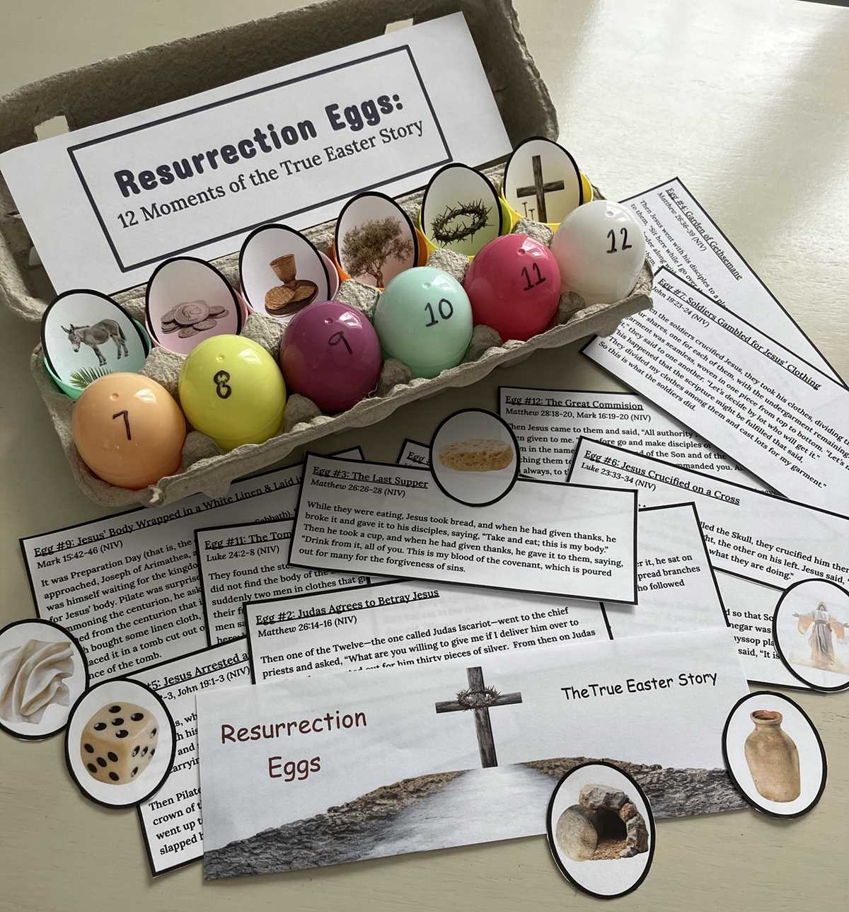 resurrection eggs printable bible verses