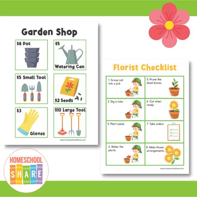 flower shop dramatic play free printables