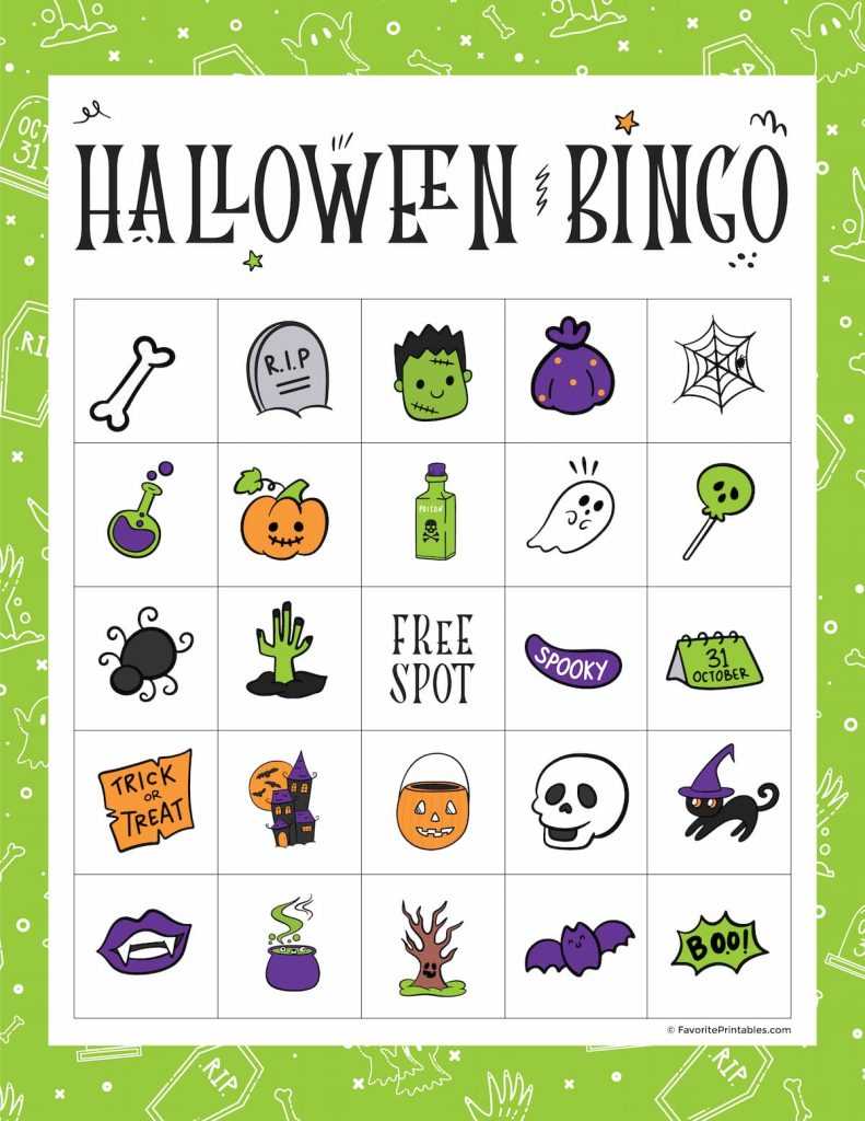 free printable halloween bingo printable