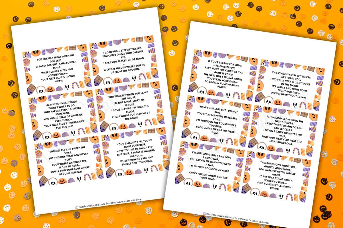 scavenger hunt clues printable
