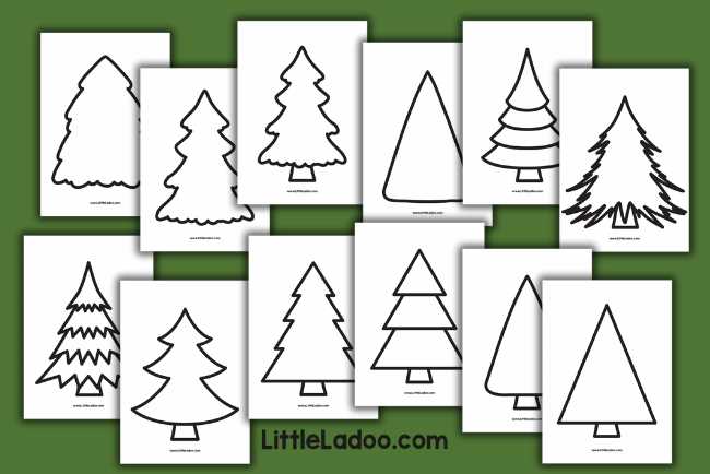 free printable outline christmas tree template