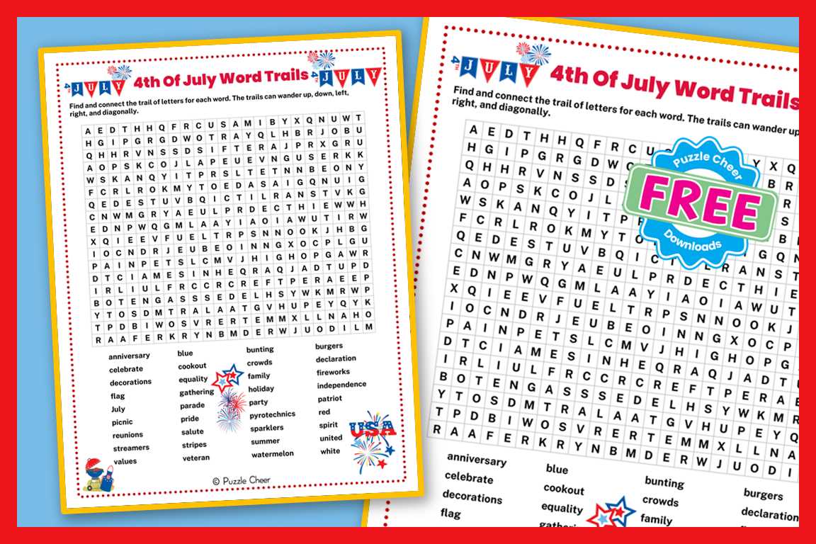 fourth of july word search printable