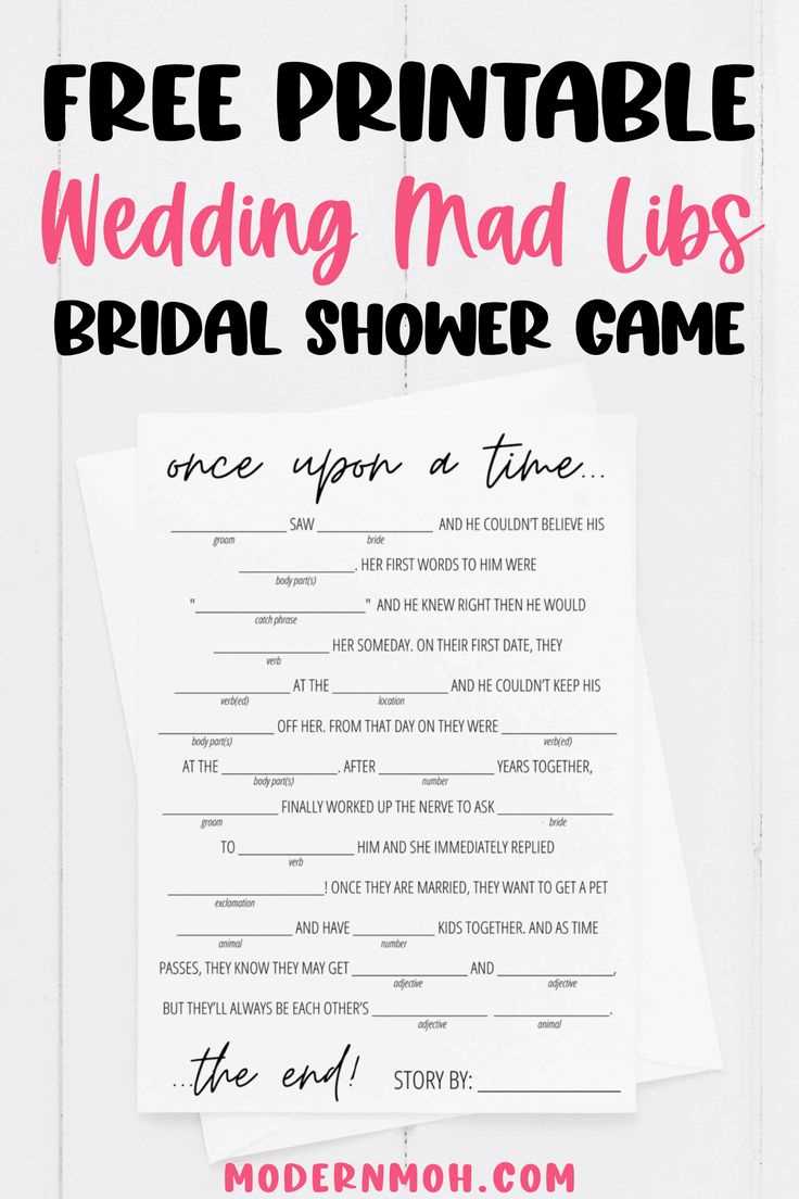 free printable bridal shower mad libs