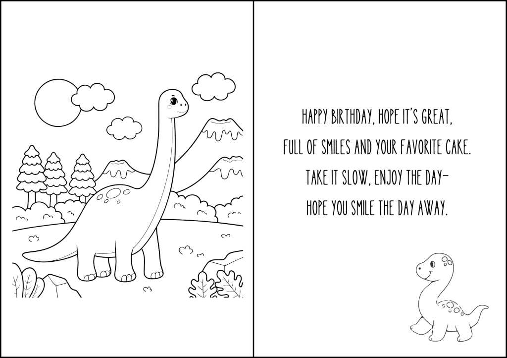 foldable happy birthday dad printable coloring card