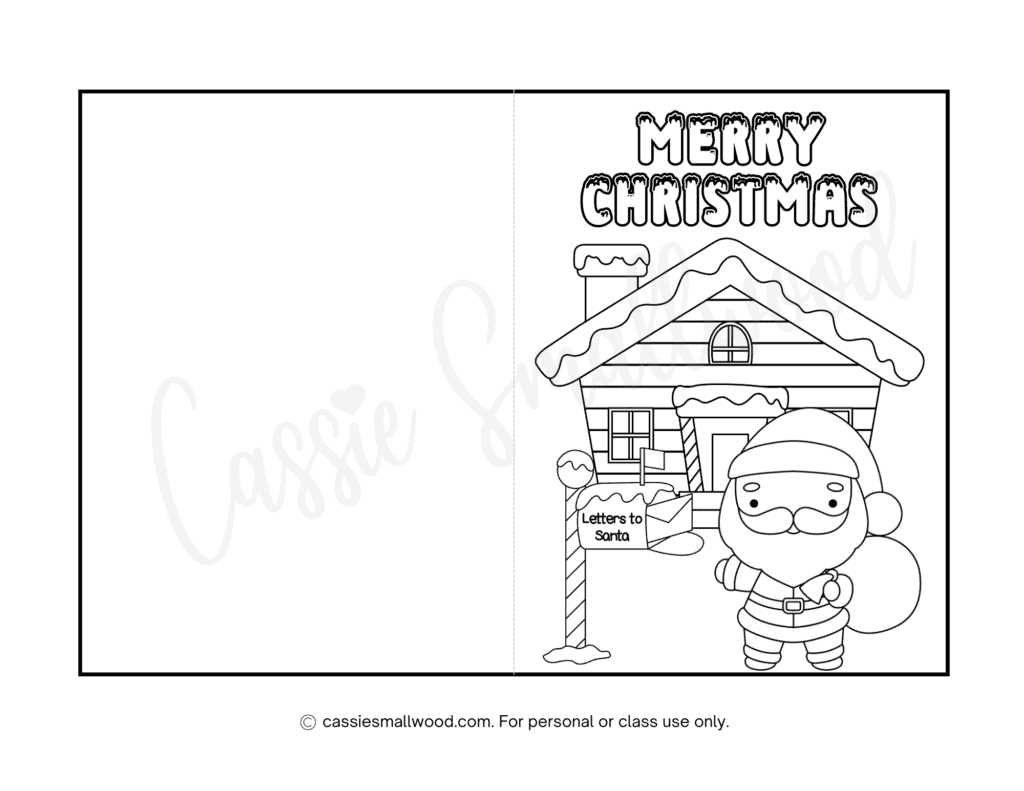 foldable template printable christmas cards to color