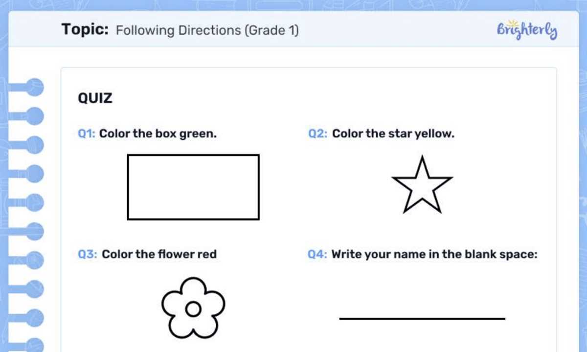following directions printables
