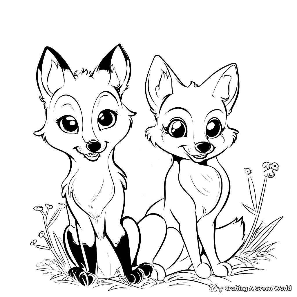 fox printable coloring pages