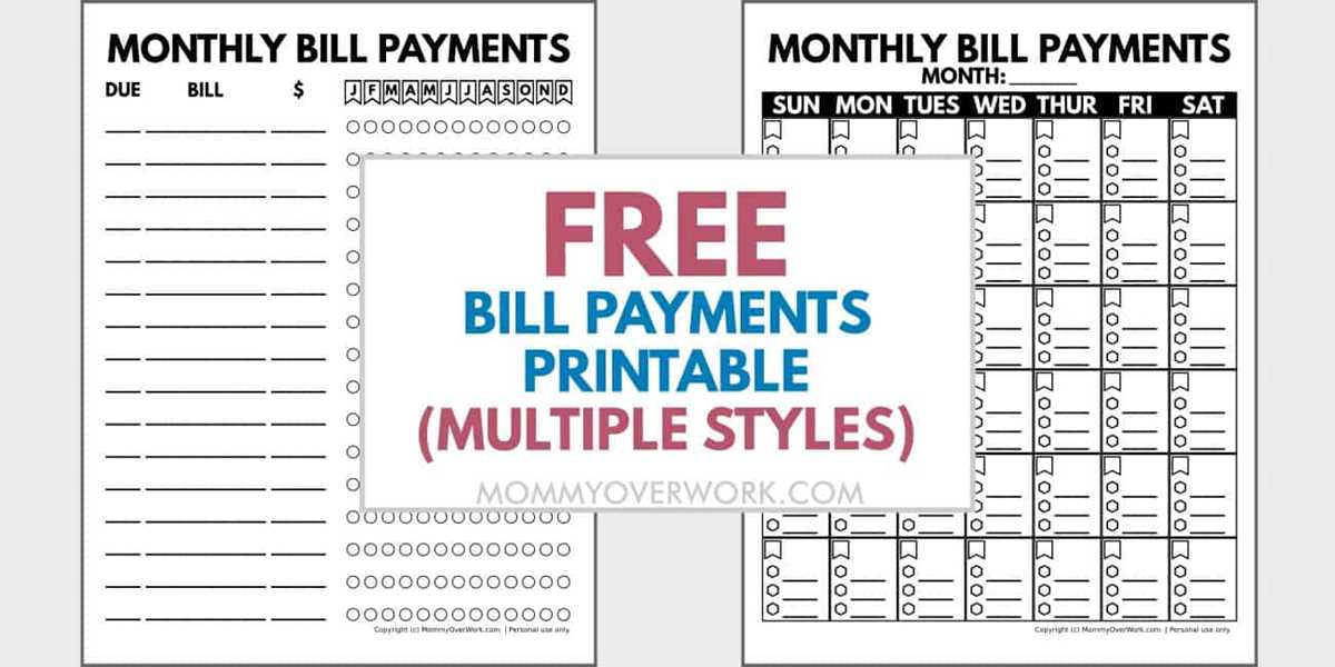 printable payment log