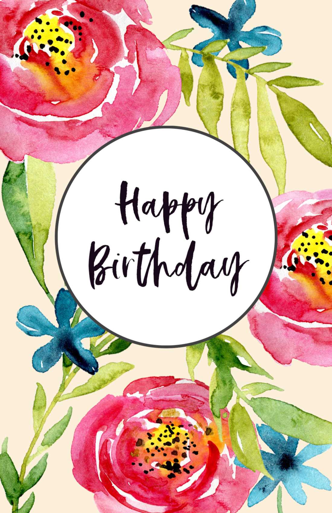 free printable happy birthday card