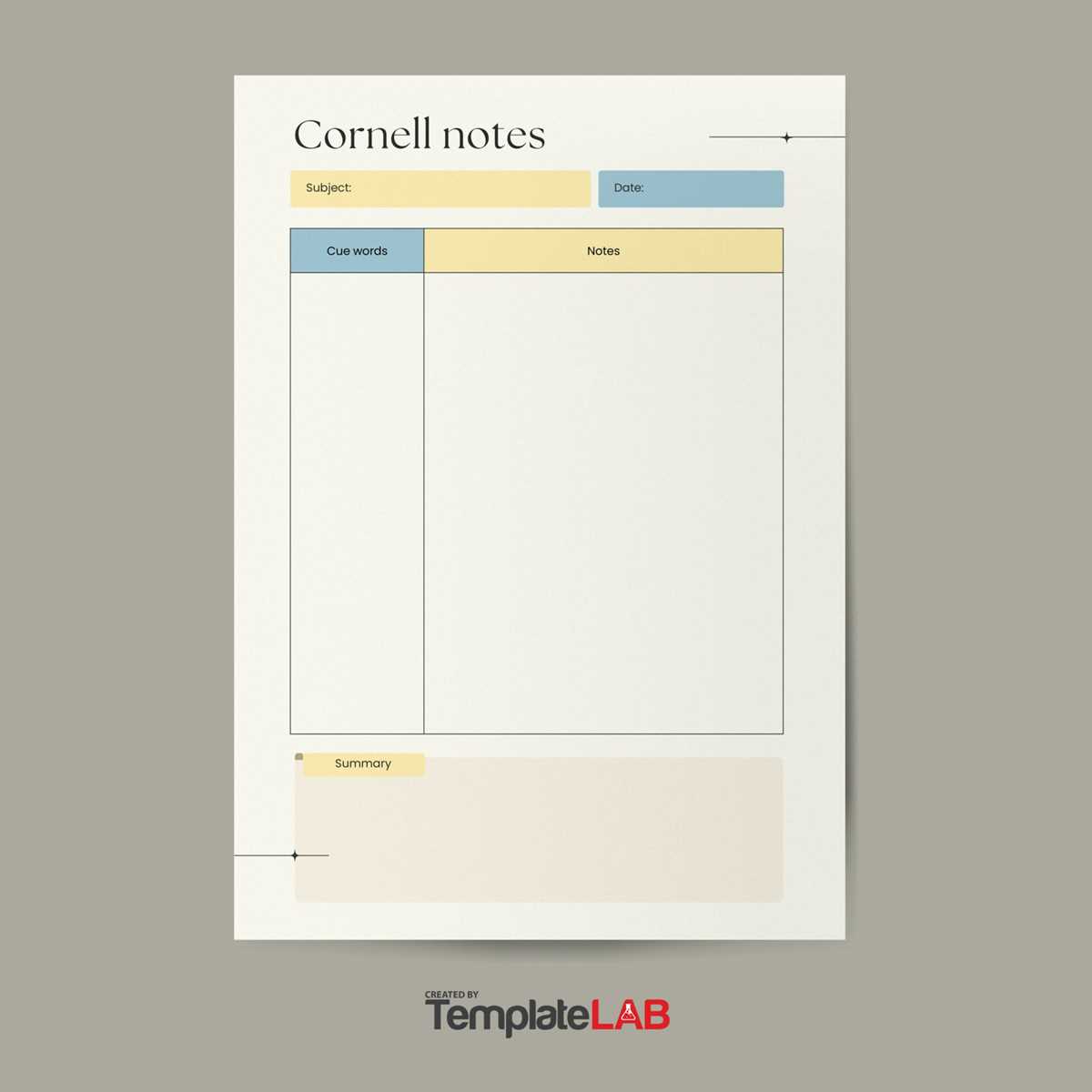 cornell notes template printable