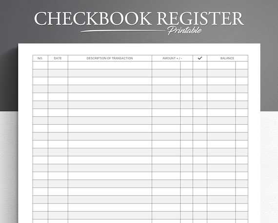 free blank check register printable
