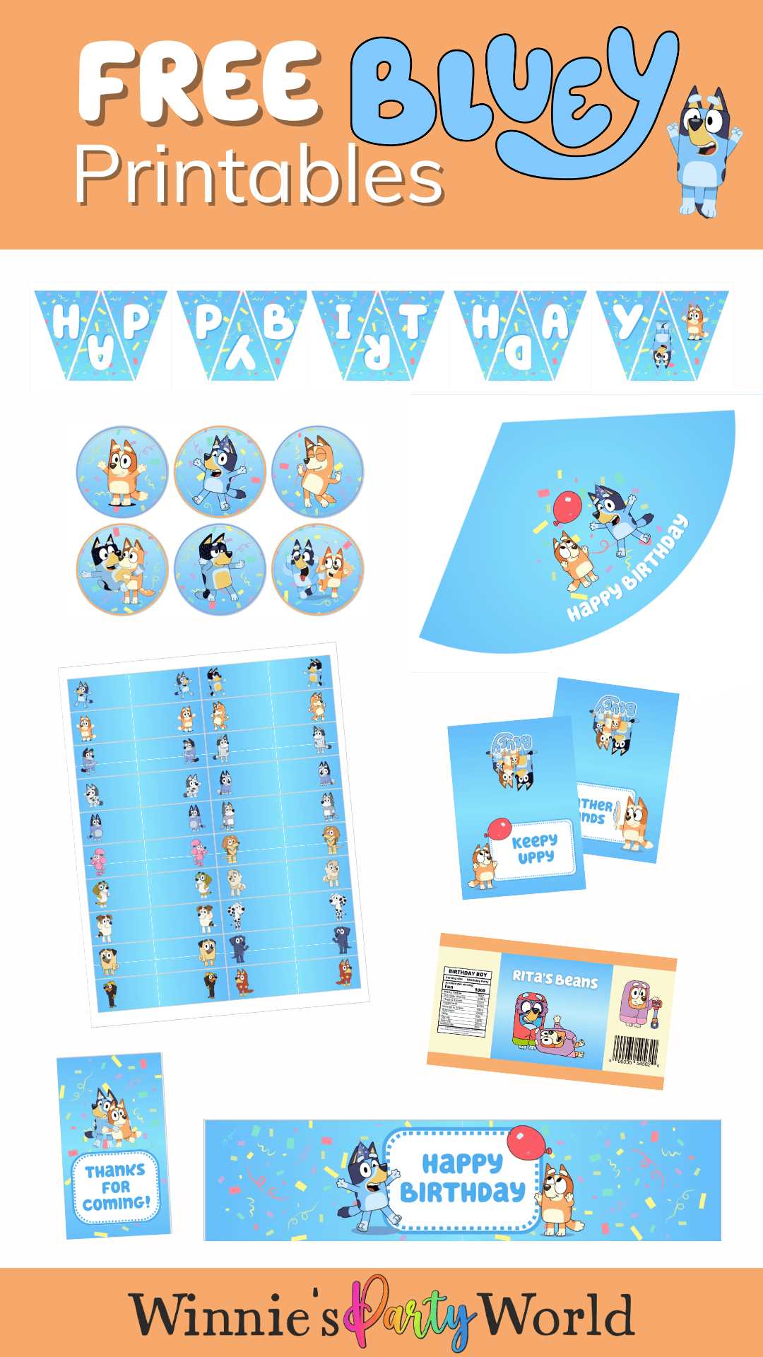 free bluey party printables