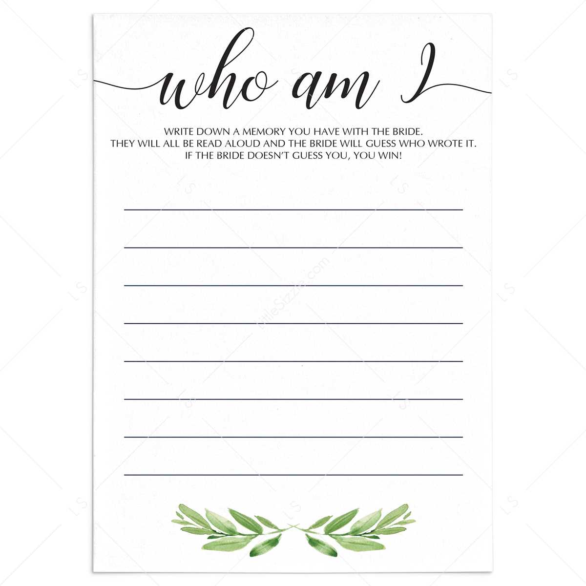 free bridal shower games printable