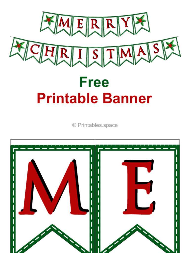 free christmas printable banner