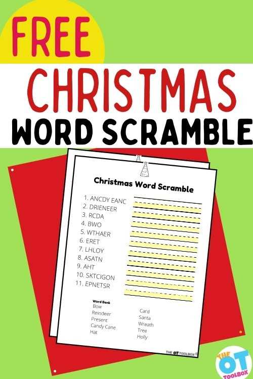 free christmas word scramble printable