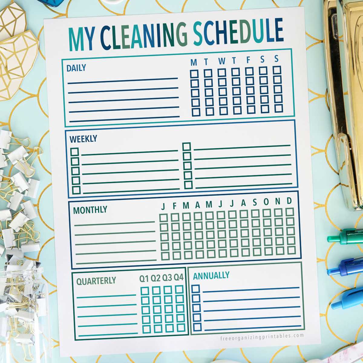 free cleaning chart printables