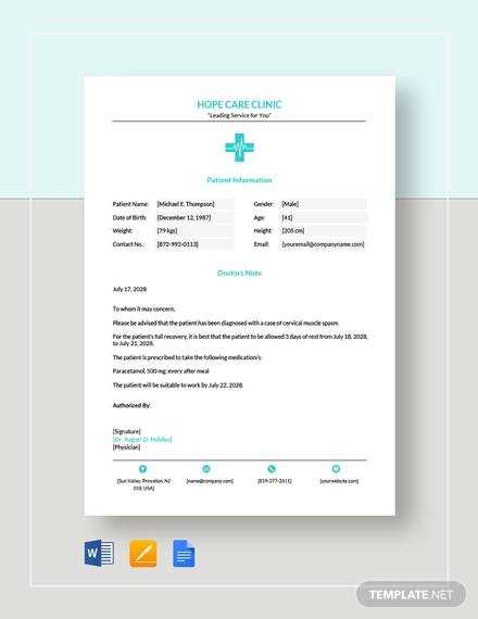 free doctors note printable