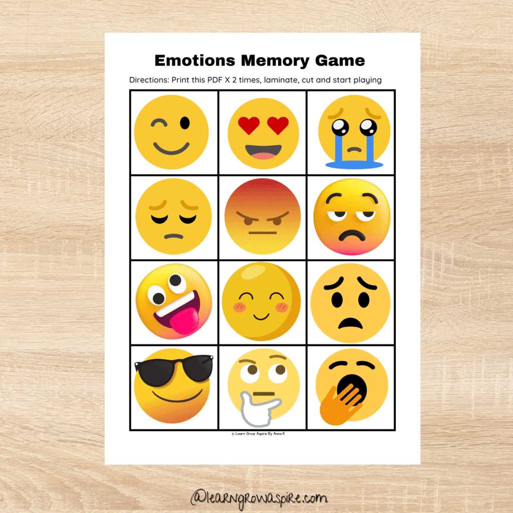 free emotions printables