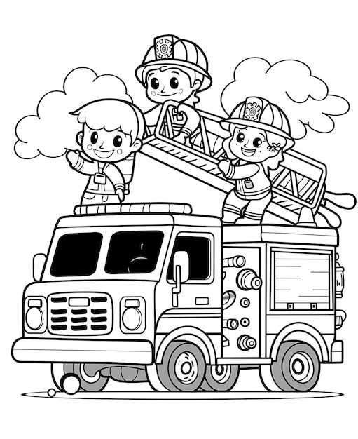 free fire truck coloring pages printable