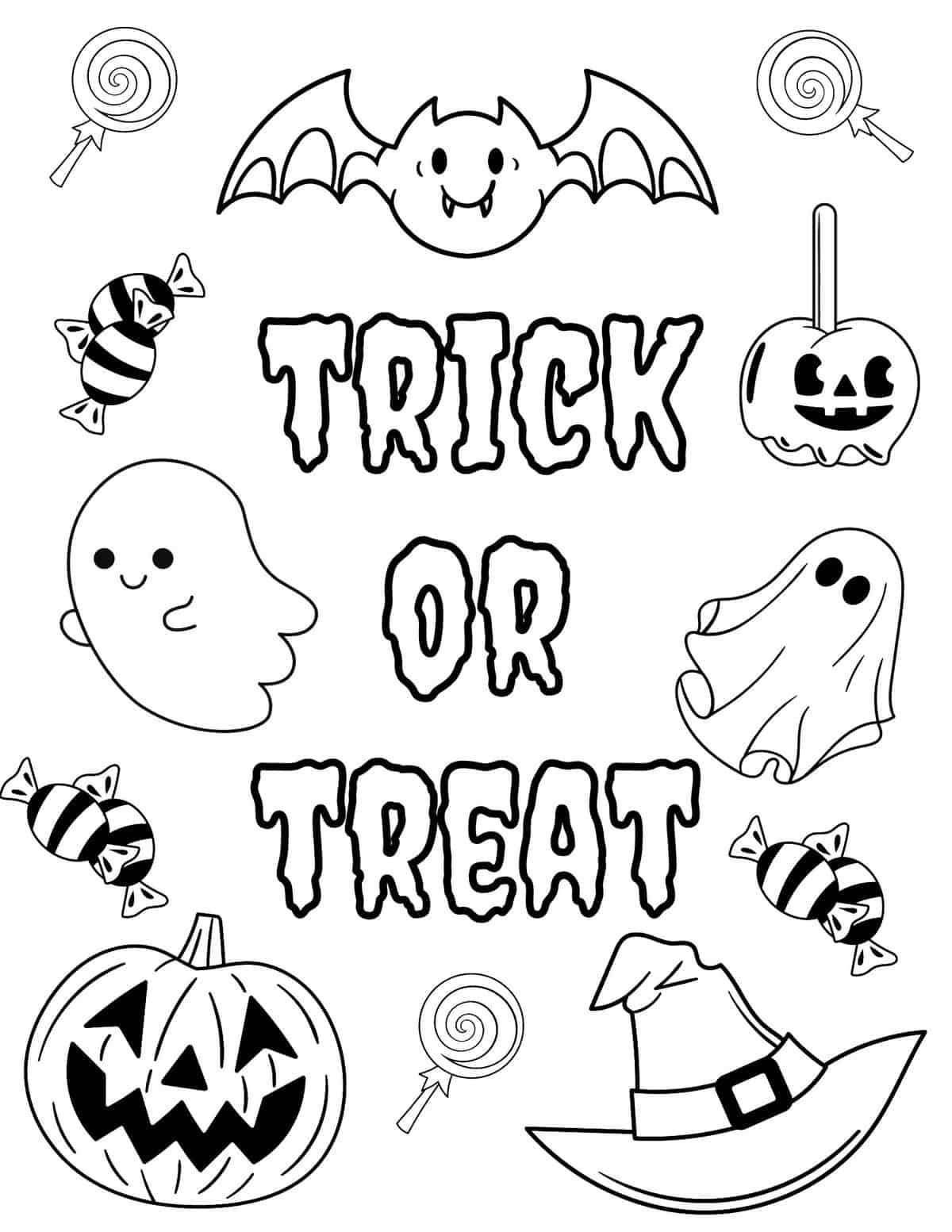 free halloween printable colouring pages