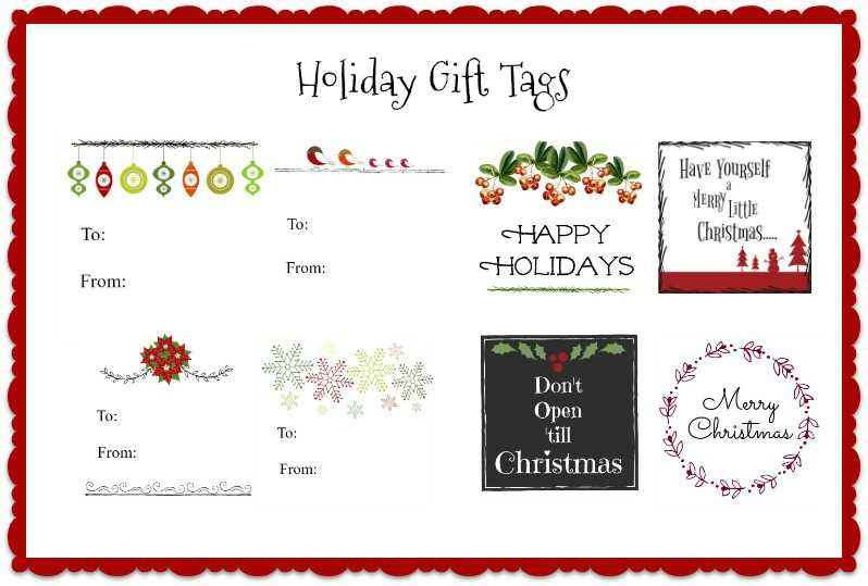 free holiday gift tags printable