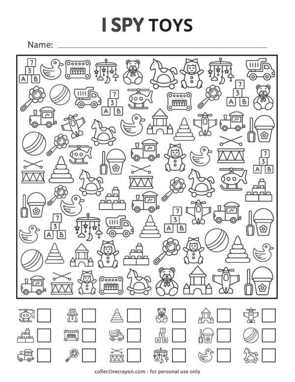 free i spy printables