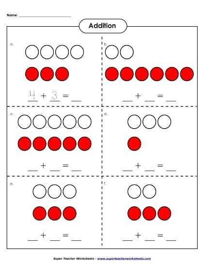 free kindergarten addition printables