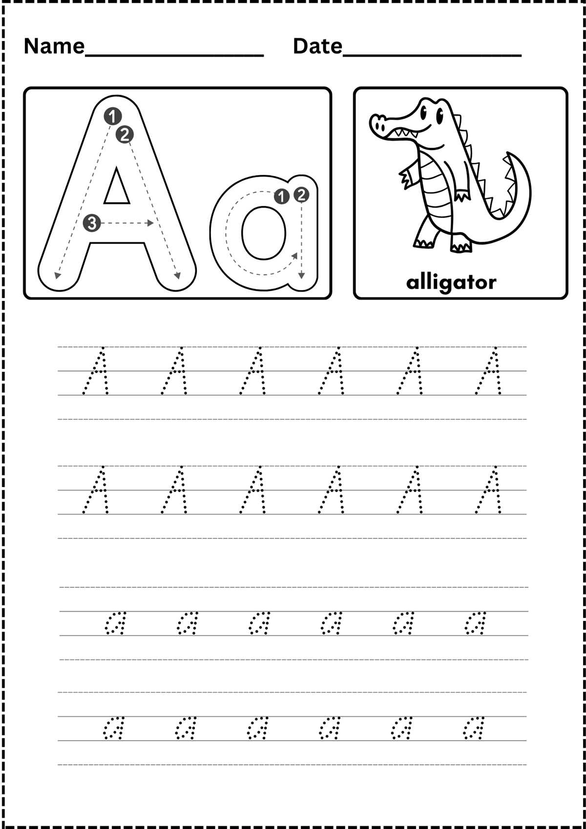 free letter a printable
