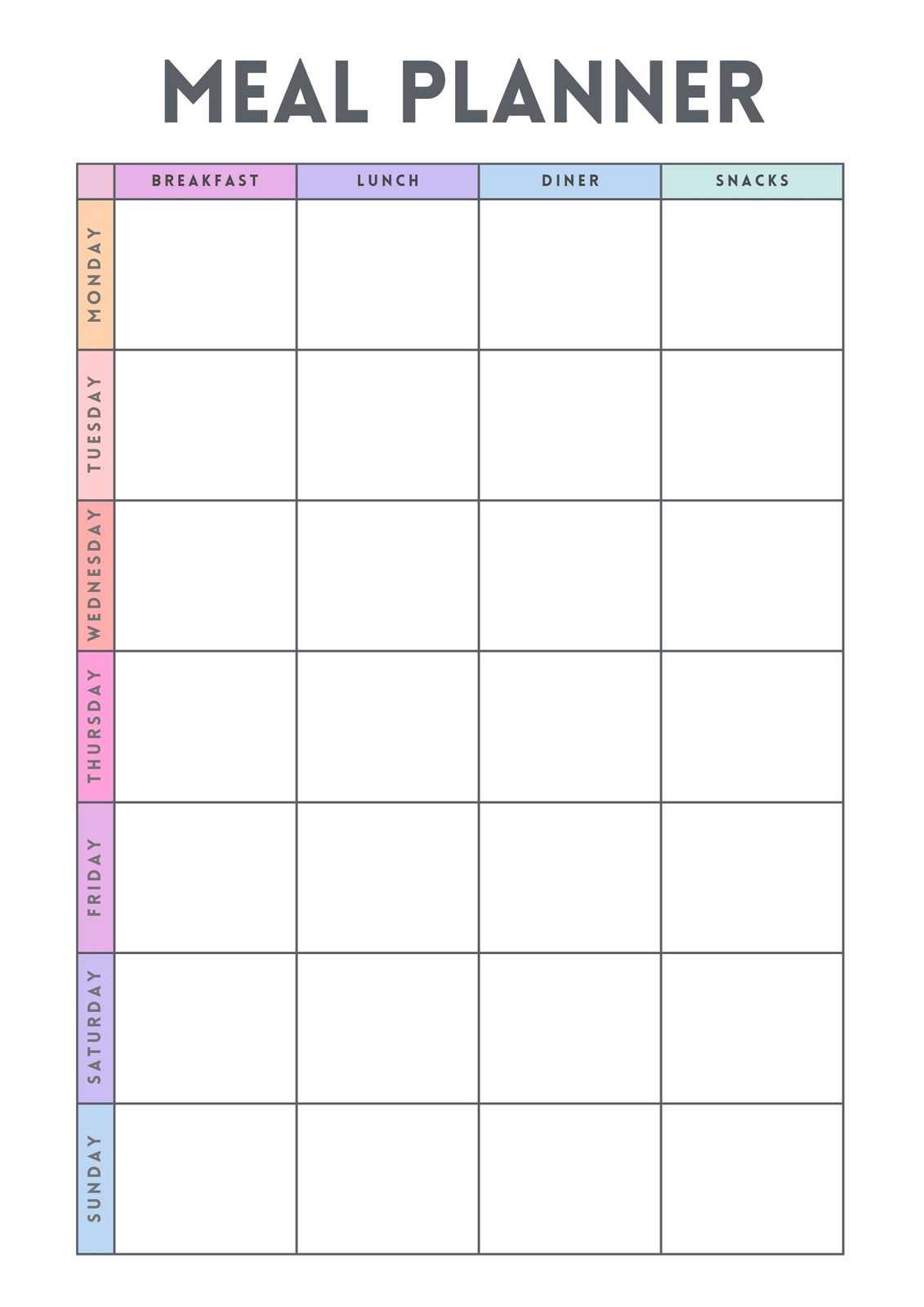 free meal planning printables