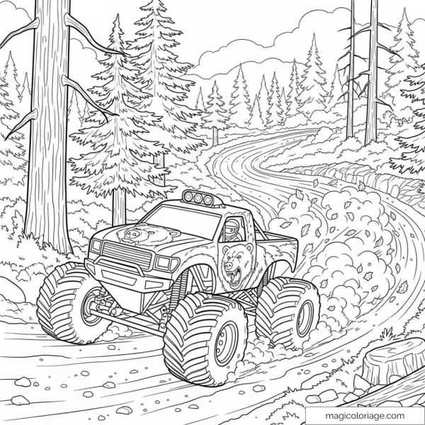 free monster truck printable coloring pages