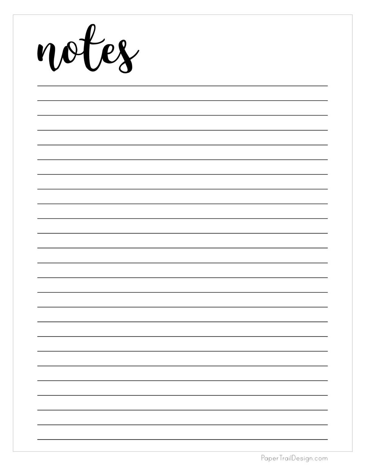 free notes printable