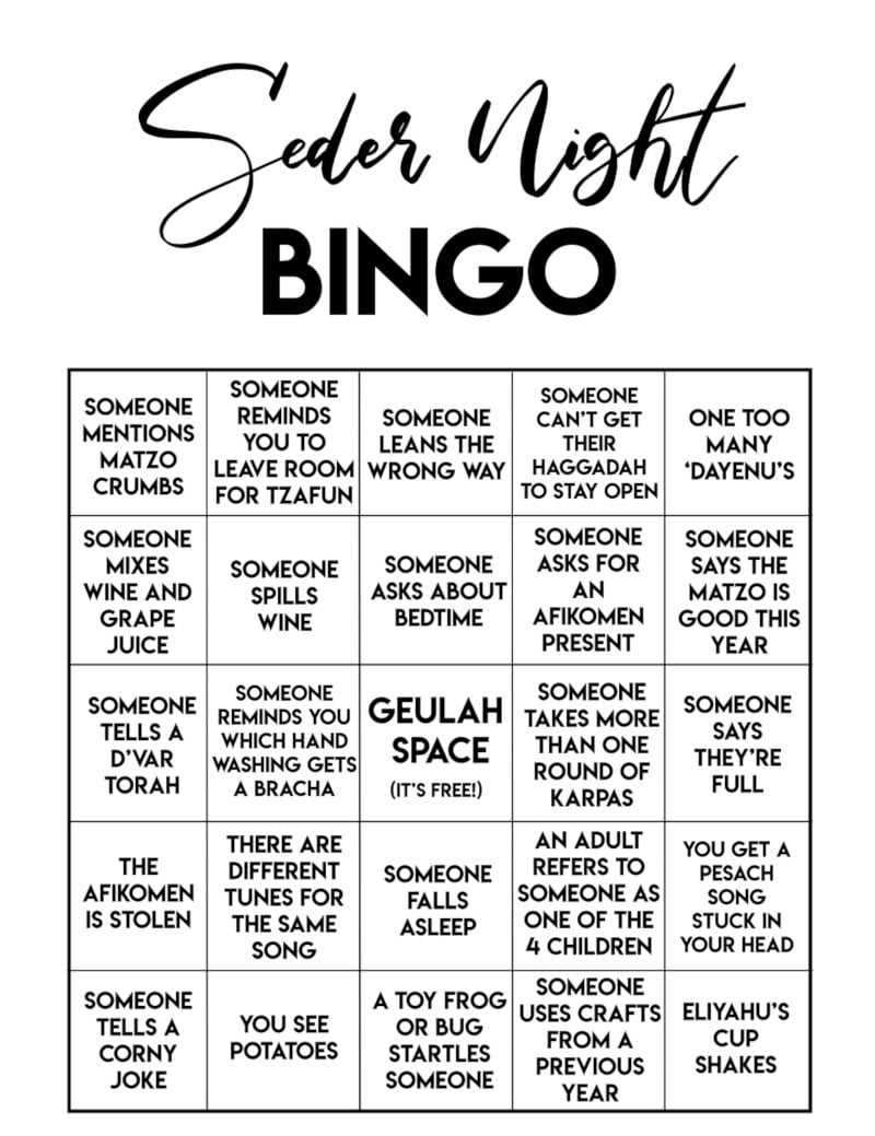 free passover printables
