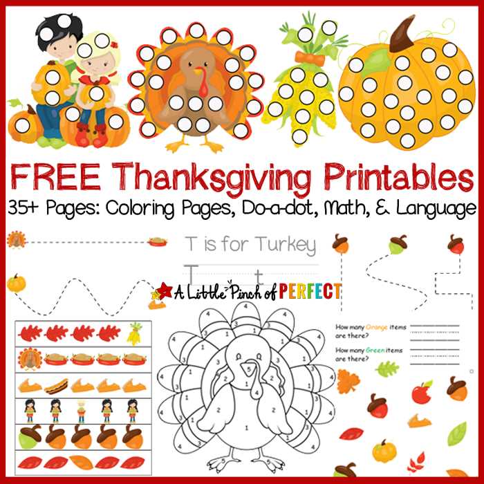 free preschool printables thanksgiving