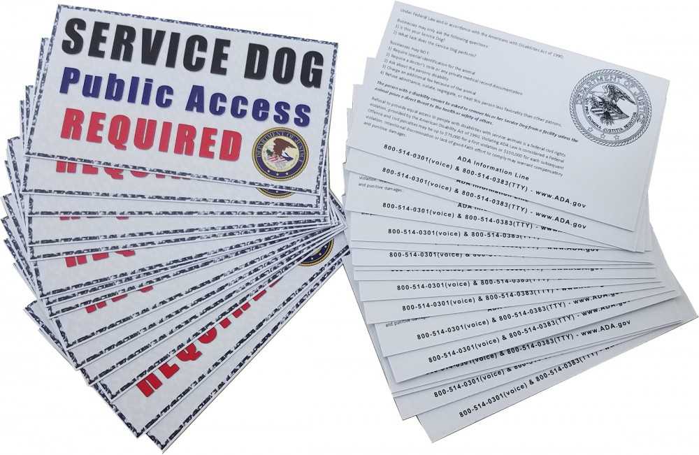 free printable ada service dog card