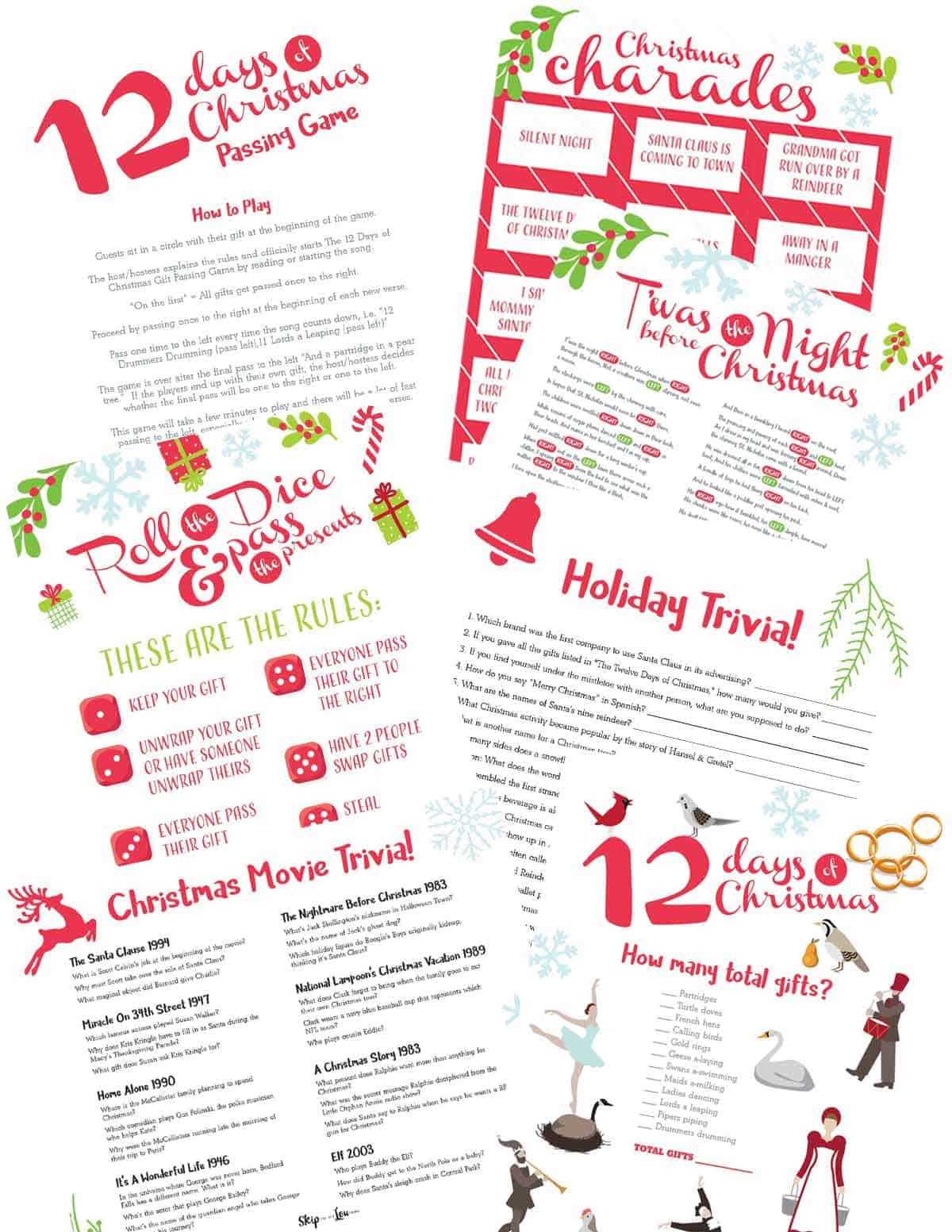 free printable adult christmas games