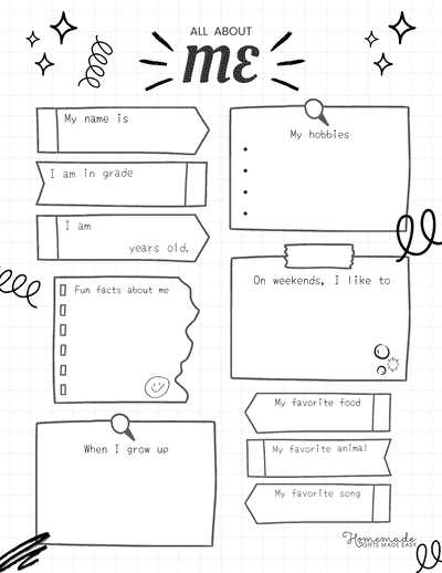 free printable all about me book