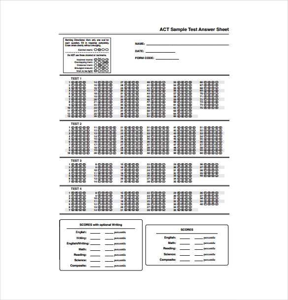 free printable answer sheet 1 100