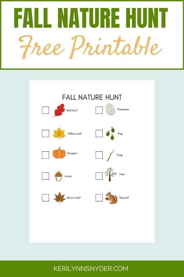 free printable autumn scavenger hunt printable