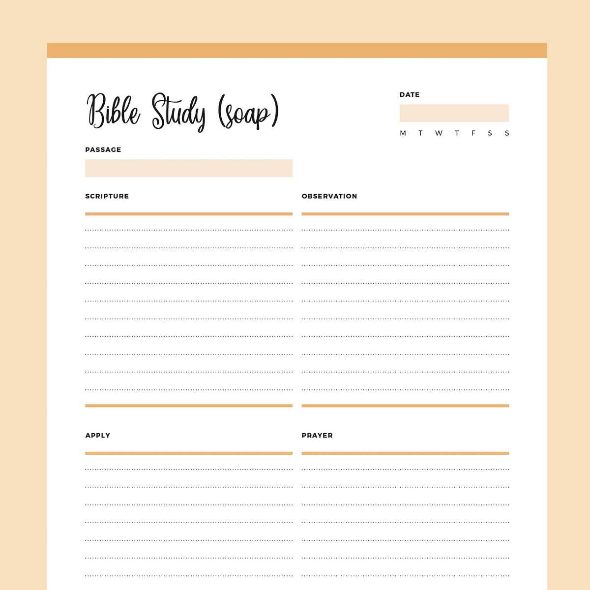 free printable bible study journal template