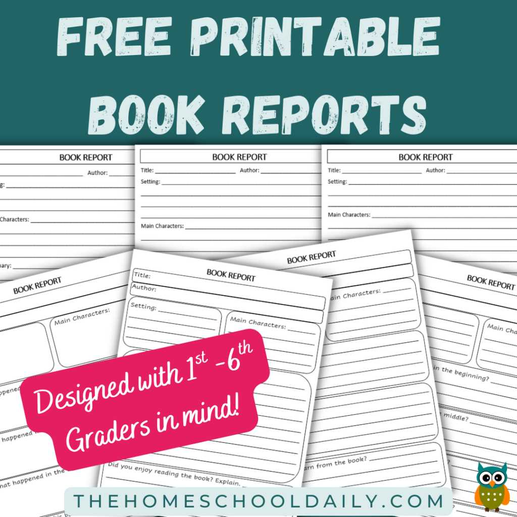 free printable book report template